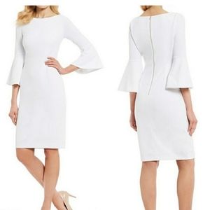 Calvin Klein White Bell Sleeve Dress